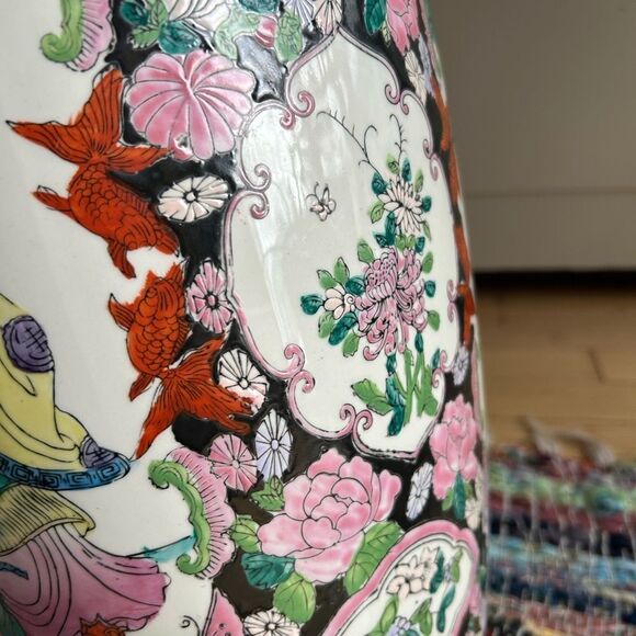 Antique 24" Chinese Famille Rose Large Porcelain Vase 24" Tall - Picture 2 of 16
